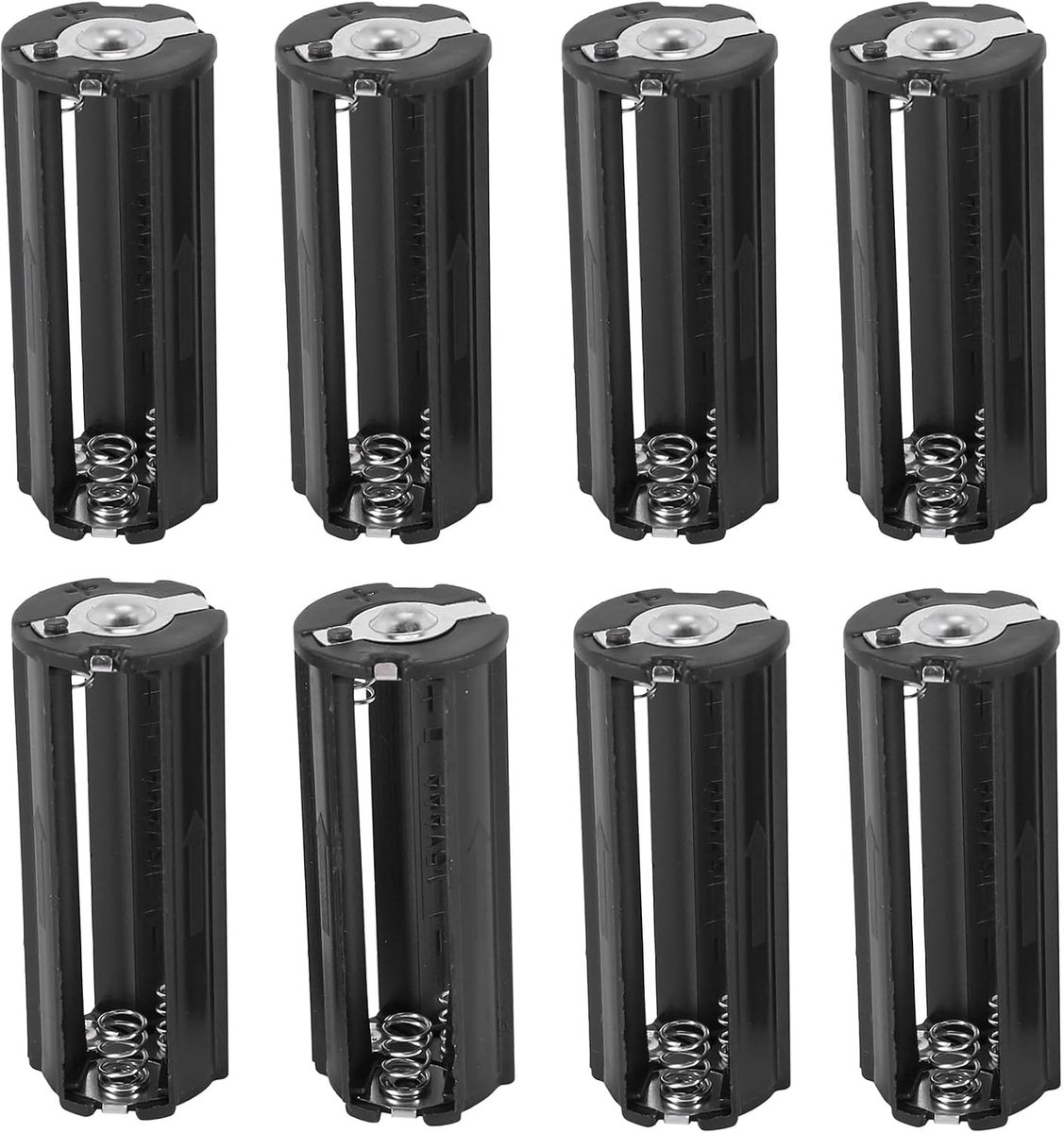 8 stuks zwarte batterijhouder voor 3 x 1,5 V AAA batterijen zaklampen fakkel