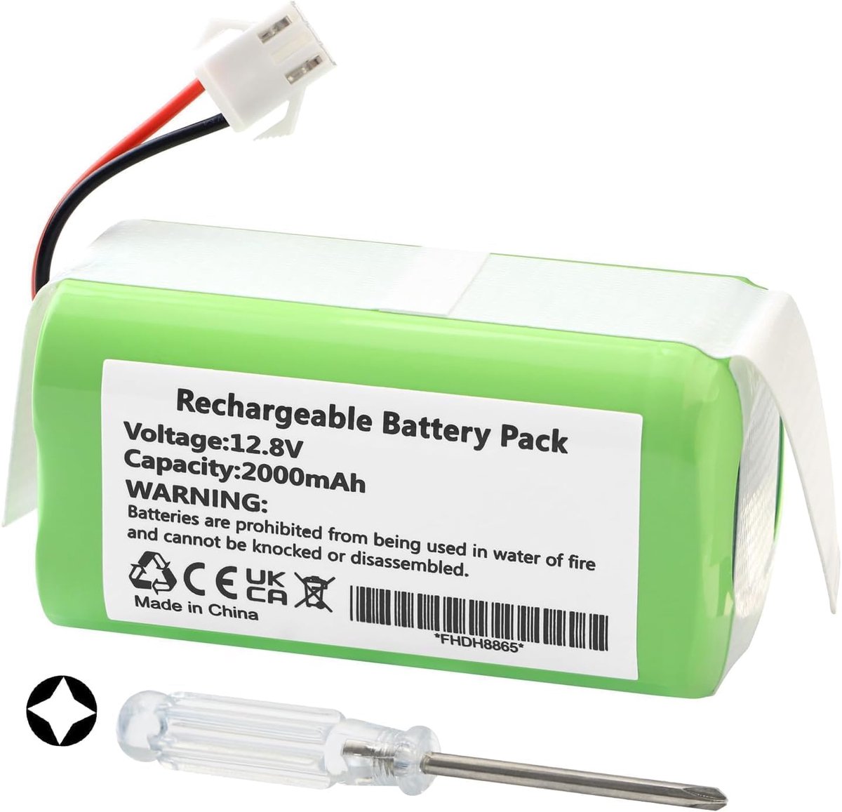 12,8 V reservebatterij voor Lefant M210 M210B M210P M213 M213S robotstofzuiger batterij 2000 mAh met gereedschap