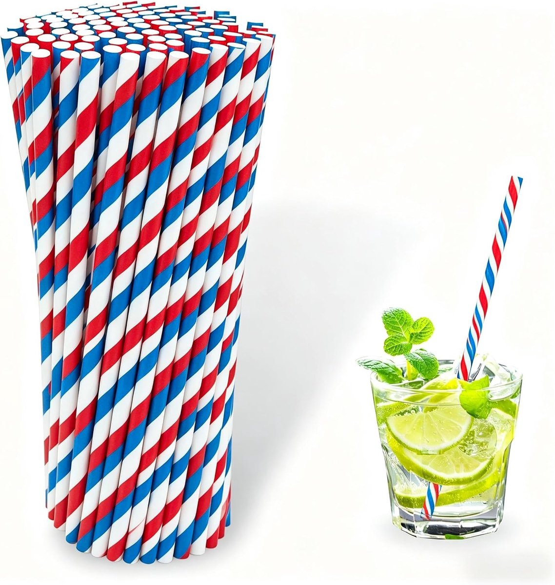 Rietjes lengte rood en blauw