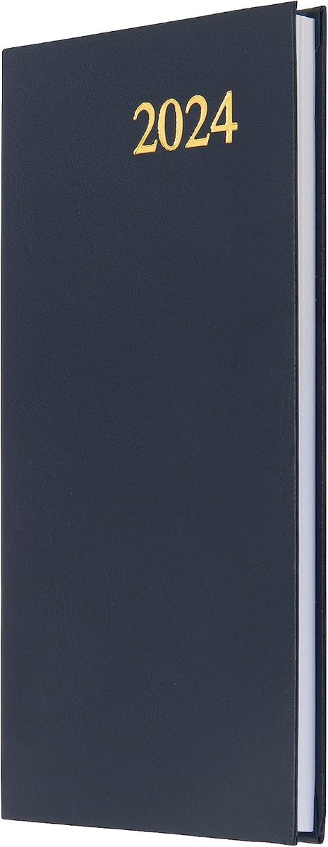 Debden Essential Diary Weekly Pocket Planner 2024-2024 Planner Dagboek, Soft Touch Flexibele Cover, Kleine Zakkalender 2024 (Blauw)