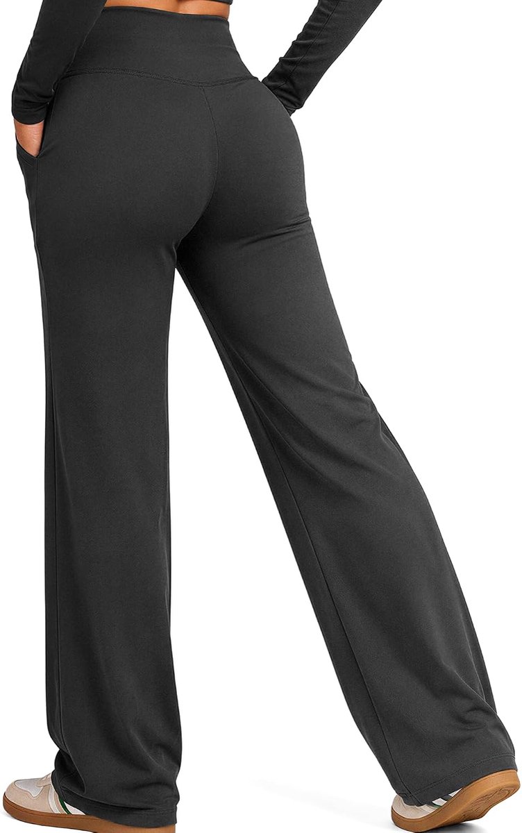 Yoga Broek Dames Wijde Pijp Hoge Taille