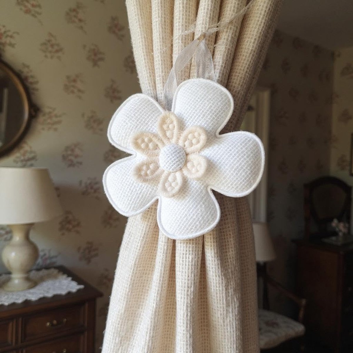 L&j Vouwhouders, gordijnhouders met sterke magneten in bloemenvorm, 2 stuks, accessoires voor gordijnen en gordijnen, decoratieve ramen, embrasses voor slaapkamer, kantoor, hotel, gordijnen, magneten