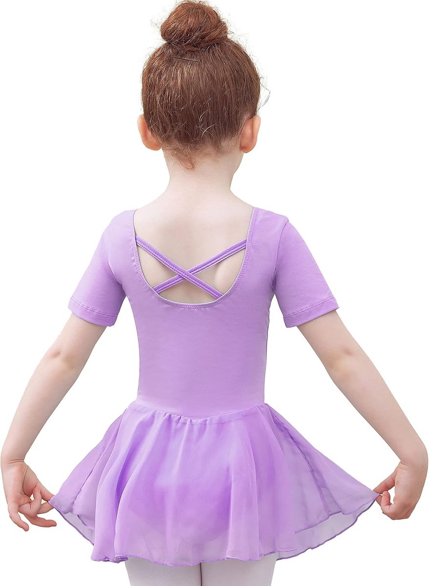 Balletkleding voor Meisjes balletjurk balletshirt Kinderen V-hals Kort/lange dansjurk met chiffon rok