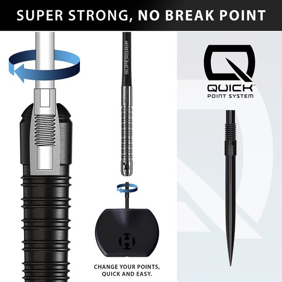 Harrows Supergrip Black Quick Point 90% - Dartpijlen van Harrows — afbeelding 2