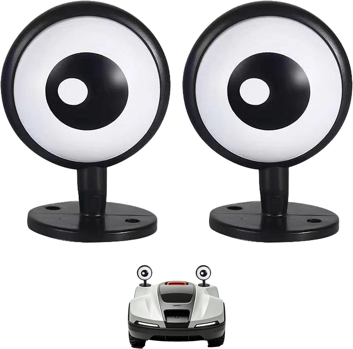 3D-ogen, decoratie, 3D-ogen, zwart, voor robotmaaier, professionele montage, accessoires, tuin, robot, decoratie, buiten, ogen, 3D-design, weerbestendig