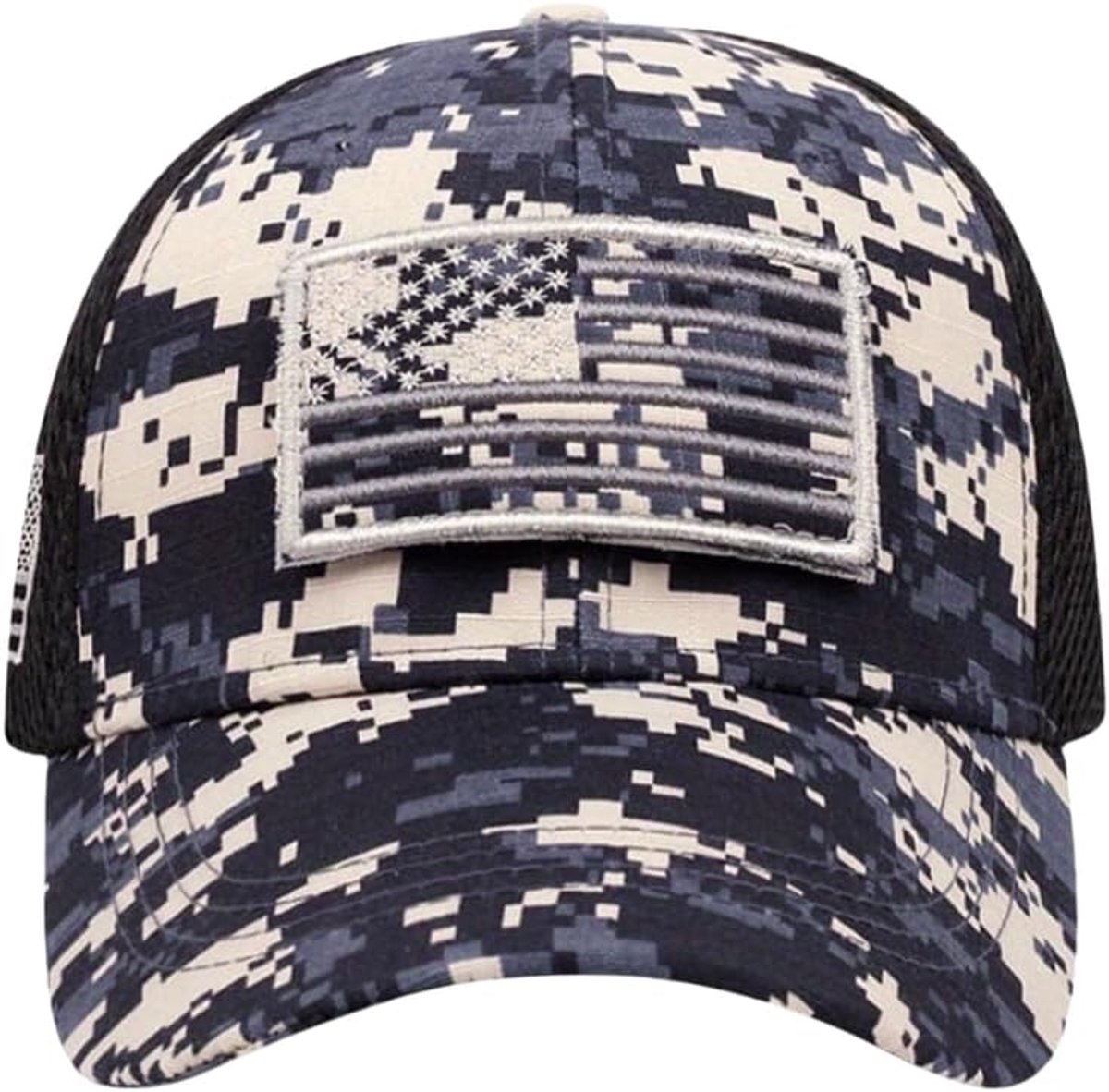 Cap Camouflage Unisex Multicam Style for Women Men - Hunting Fishing Camping Sport Camo Cap in Black, Size L