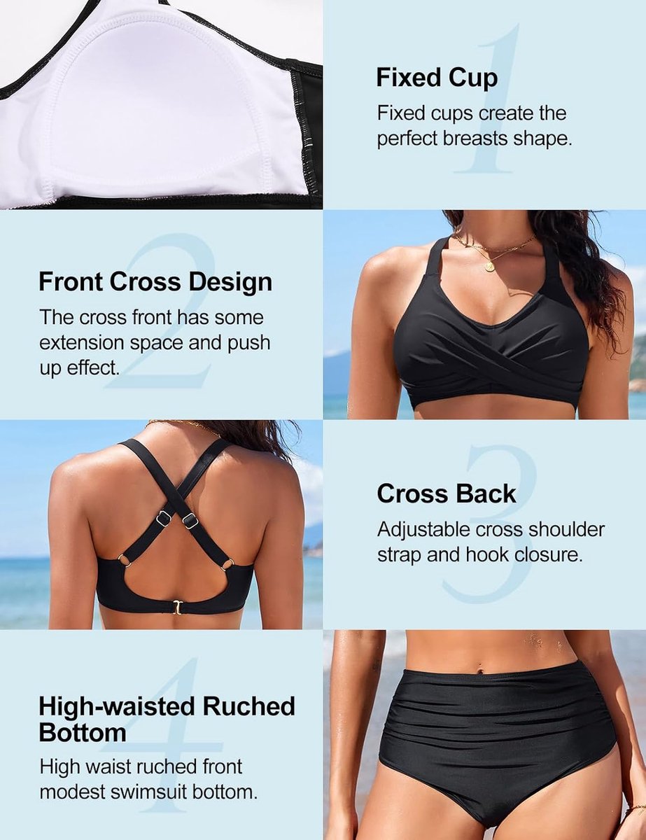 Dames Set Push Up Bikini Bovendeel Buikweg Badpak Twist Front Badpakken Hoge Taille Bikini Sets Badmode Tweedelige Zwempakken