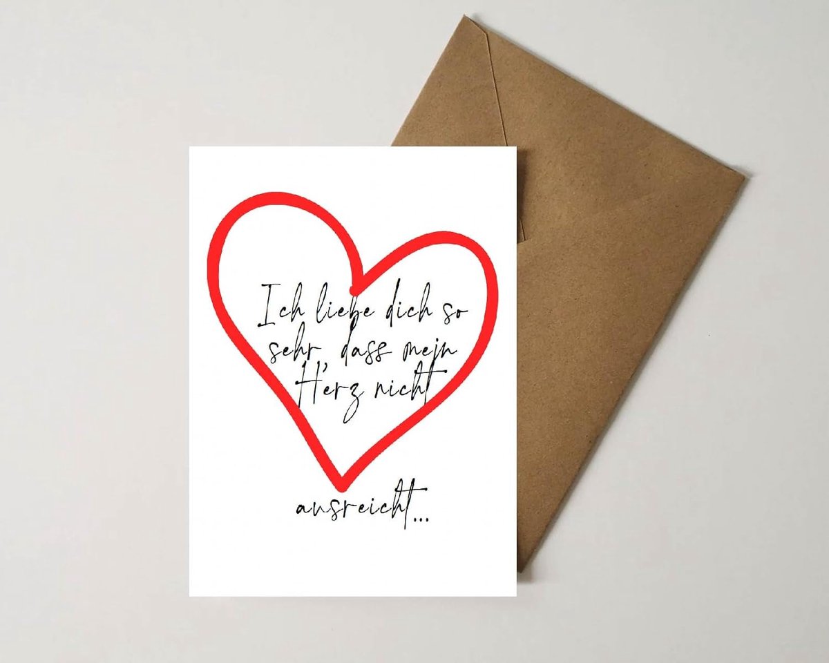 Ansichtkaart met envelop, liefdeskaart, trouwdag, Valentijnsdag