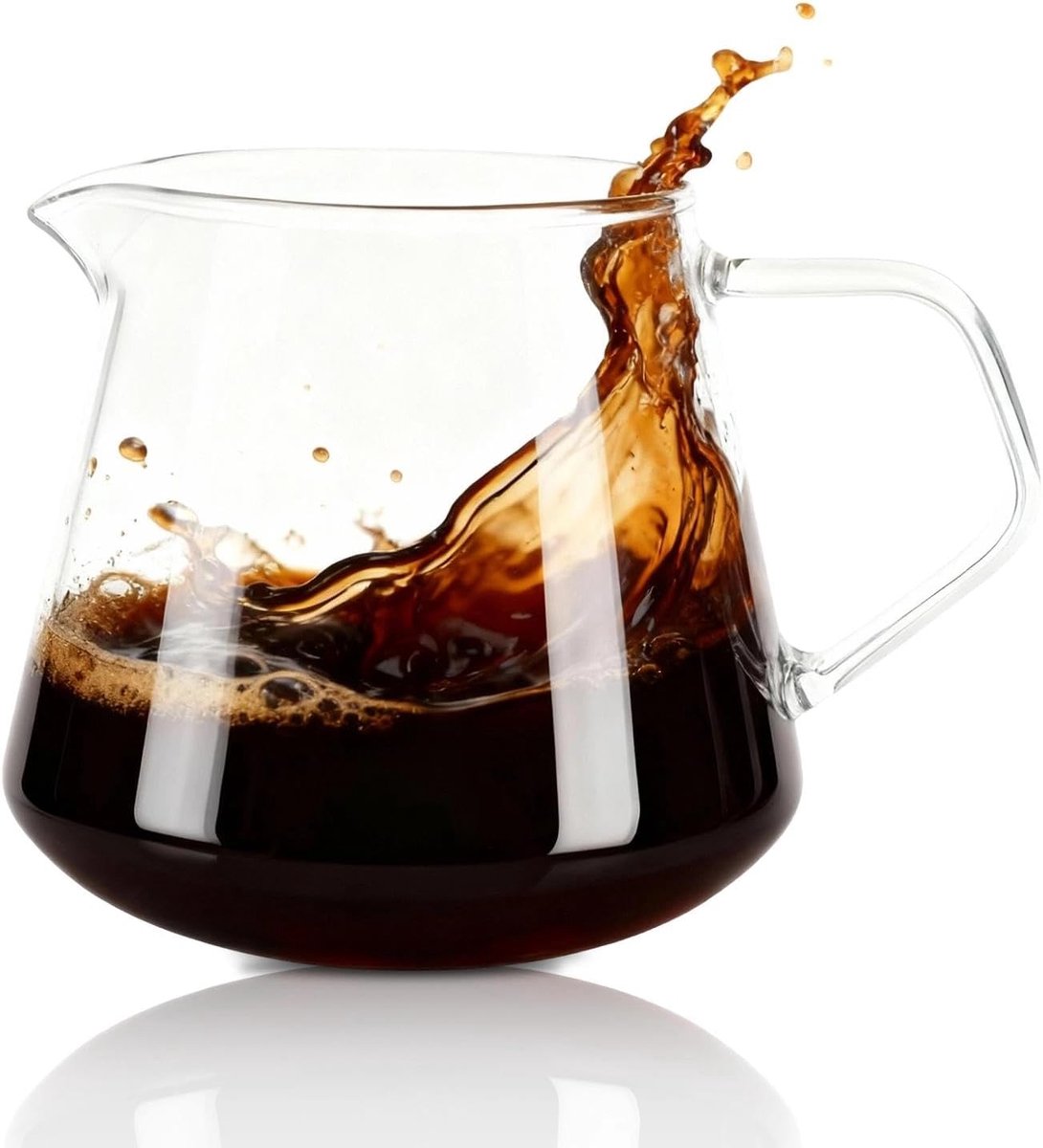 glazen koffietheemok met handvat, transparant, hoog borosilicaatmelk, anti-verbranding, geschikt voor thuis, keuken, woonkamer, eetkamer, 400 ml