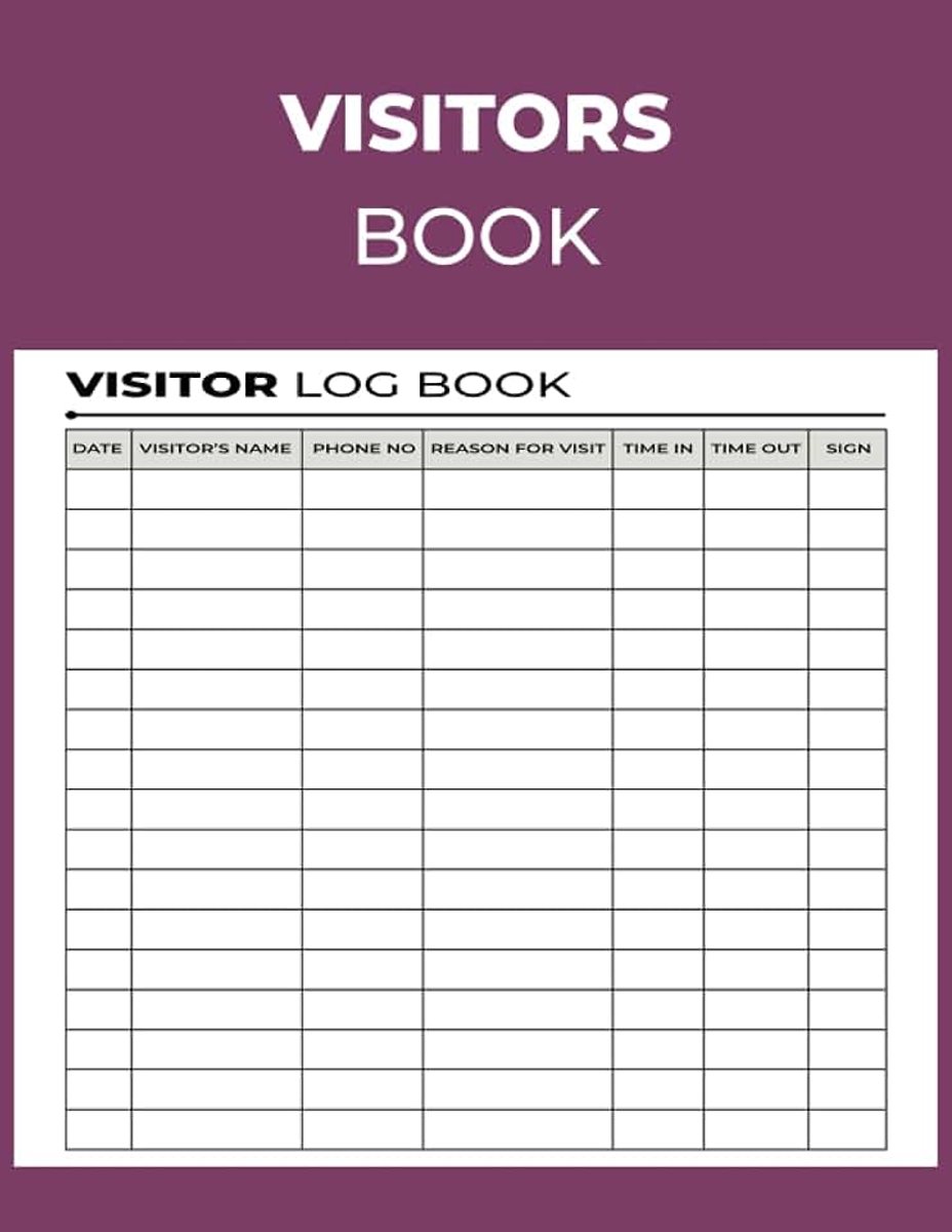 Visitors Book: Visitor Register Book for Business, Visitor Log Book For Signing In and Out