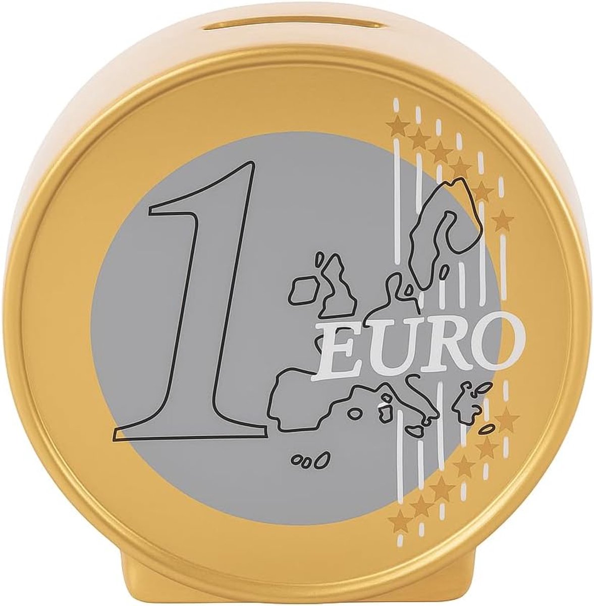 Spaarpot voor euro, kinderdesign, 12 x 5 x 12 cm, van keramiek