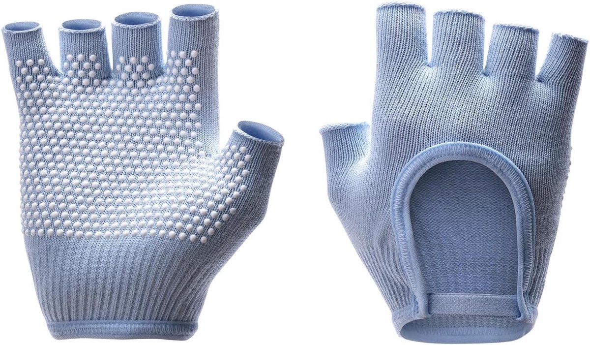 Vingerloze yogahandschoenen, ideaal voor pilates, stang, luchtyoga en fitnesstraining, ademende stof met verbeterde grip voor stabiliteit