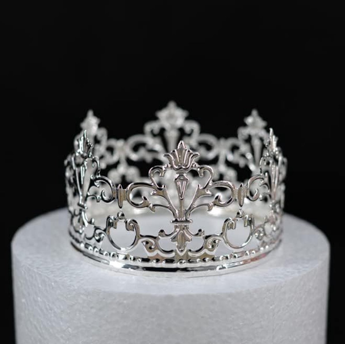 prinses mini kroon taart Topper decoratie voor baby douche verjaardag bruiloft kerst prinses thema feest decoraties pasgeboren foto prop (Zilver)