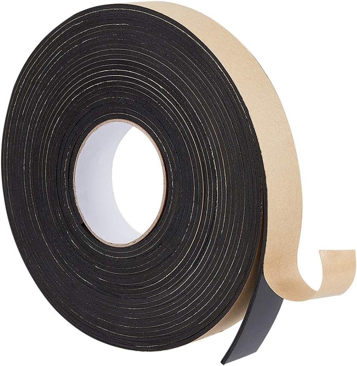 Zelfklevende schuimstrip, 10 m, 30 mm (B) x 3 mm (D), zwart, eenzijdige afdichtband van weerbestendig schuim voor isolatie van ramen en deuren, ideaal voor tochtpreventie en geluidsisolatie