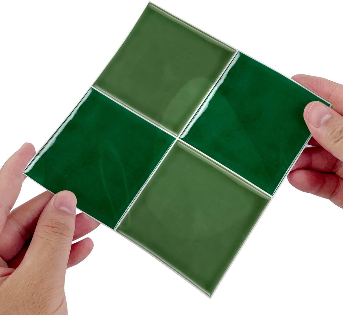 Dikke Tegelsticker met Mozaïekeffect Vinyl Afpellen en plakken Zelfklevend Achterwand Waterdicht Voor Keuken Badkamer 15 x 15 cm 10 stuks Groen