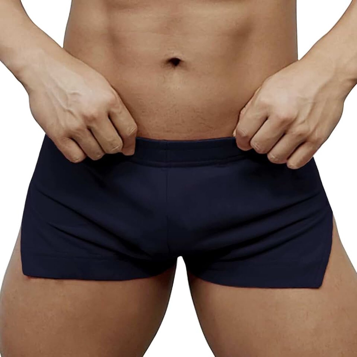 Grote zijsplit bodybuilding workout sportshorts fitness 3" shorts katoen