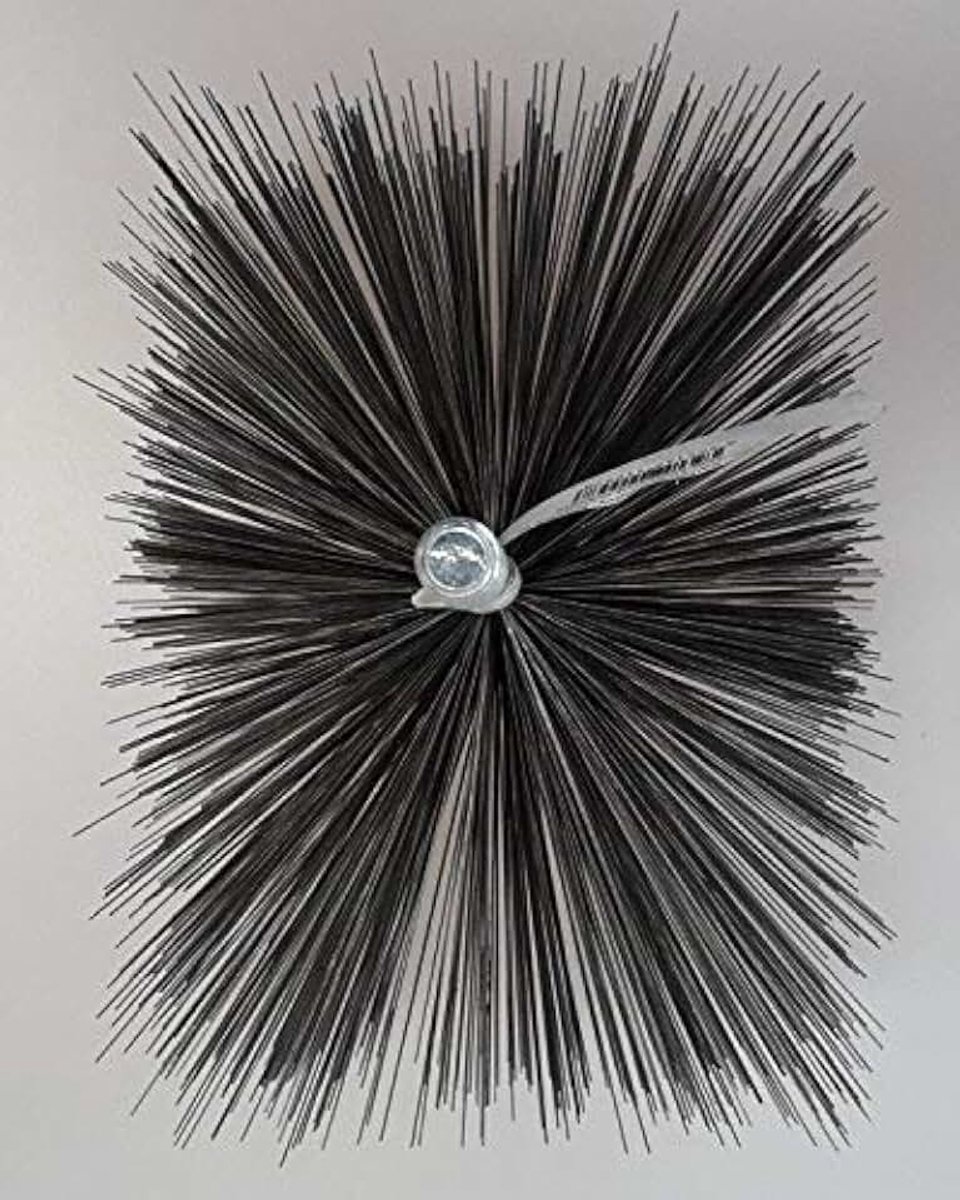 Draadborstel, haardborstel, verwarmingsketelborstel, haardborstel, buisborstel, rechthoekig, van vormvast staaldraad, schoorsteenveger kwaliteit (70 x 70 mm)