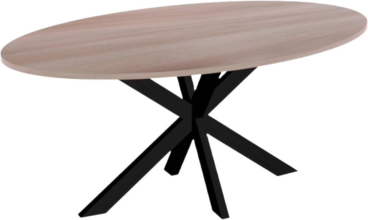 Eettafel ovaal 180cm Rato naturel ovale tafel MDF eetkamertafel