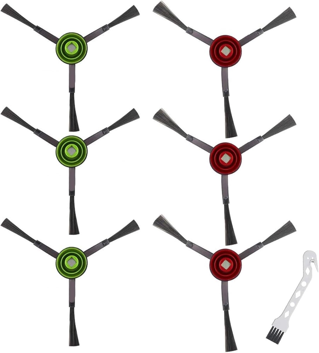 6 stuks zijborstelaccessoires voor Yeedi vac 2 pro/vac 2 /max/vac max/vac hybrid/vac station, voor Ecovacs Deebot N8 / N8 Pro / N10 plus stofzuigerreserveonderdeel