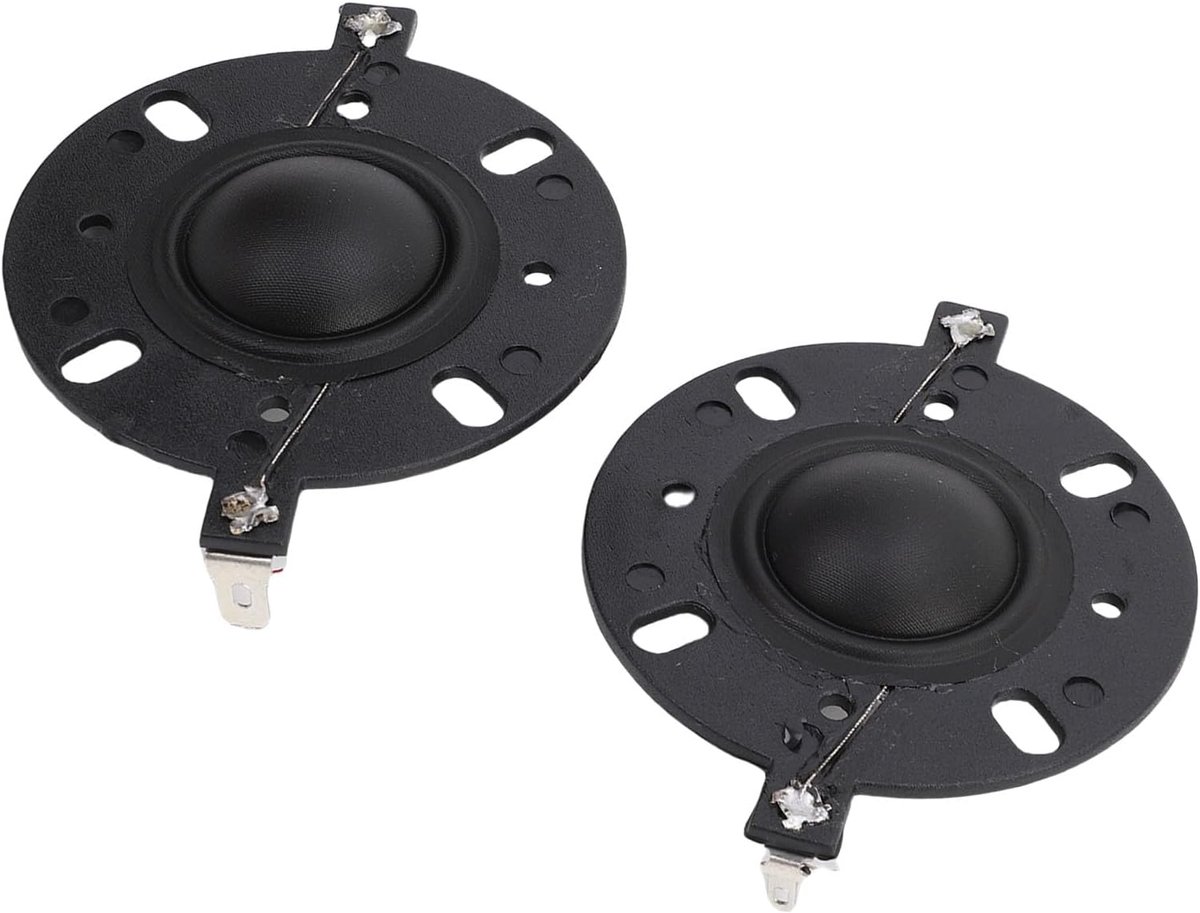 2 STKS 25,5 Mm Tweeterdiafragma, Polyester Zacht Geluid Lage Vervorming Spreekspoel, met Harskoepelontwerp voor 4 Inch 25 Kern Zwarte Tweeterluidsprekers