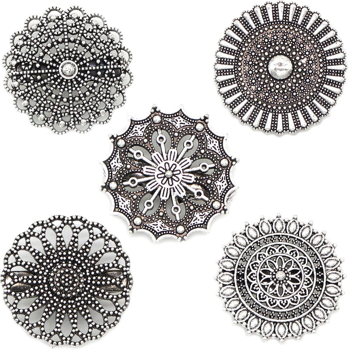 5 Vintage Kraagklemmen voor Vestjes, Sjaals & Jurken