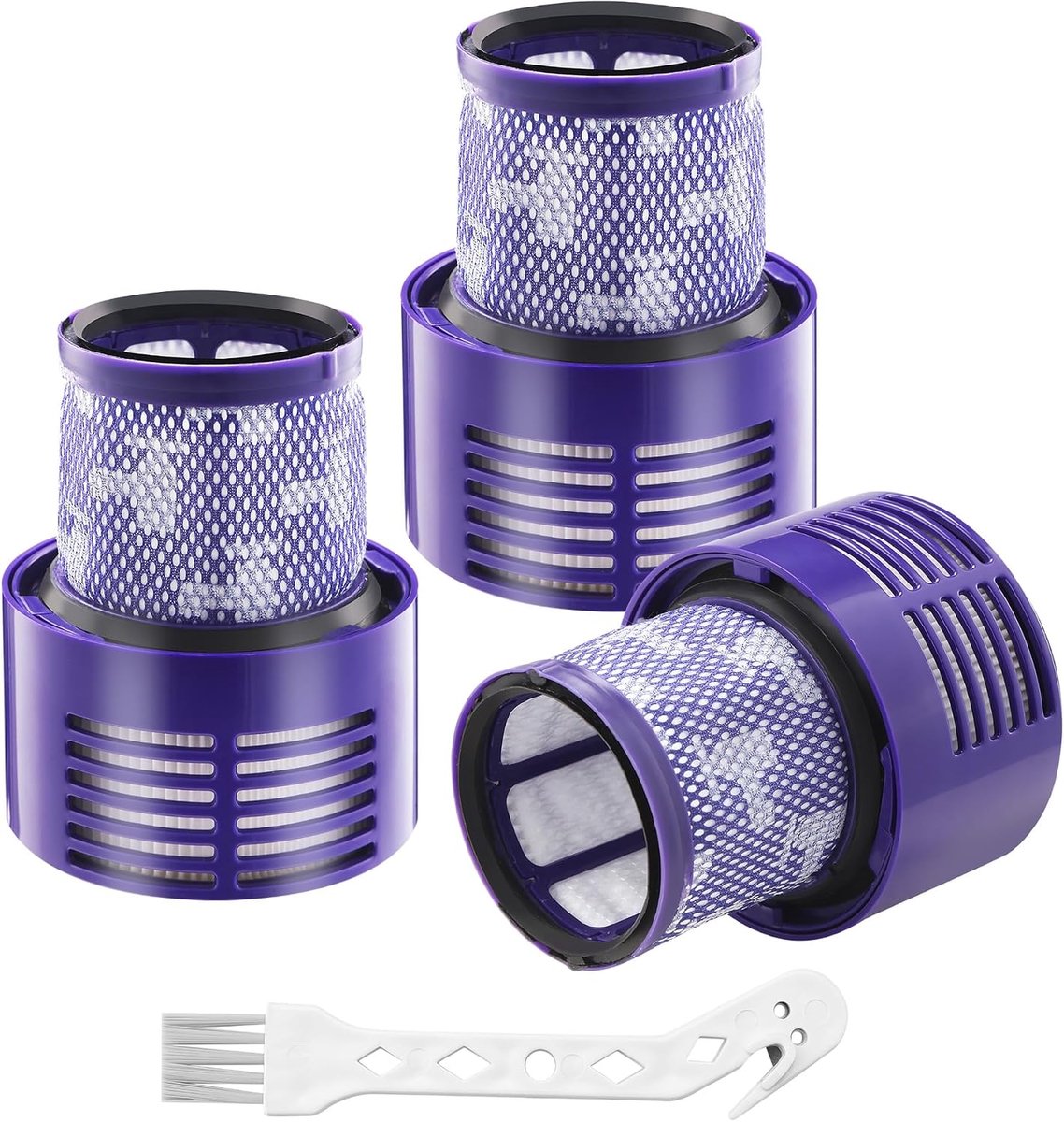 3 filters en 1 reinigingsborstel voor Dyson V10 SV12, voor V10 Cyclone, Absolute, Animal, Motorhead, Total Clean. Geschikt voor Dyson V10 filter, vervang #DY-969082-01