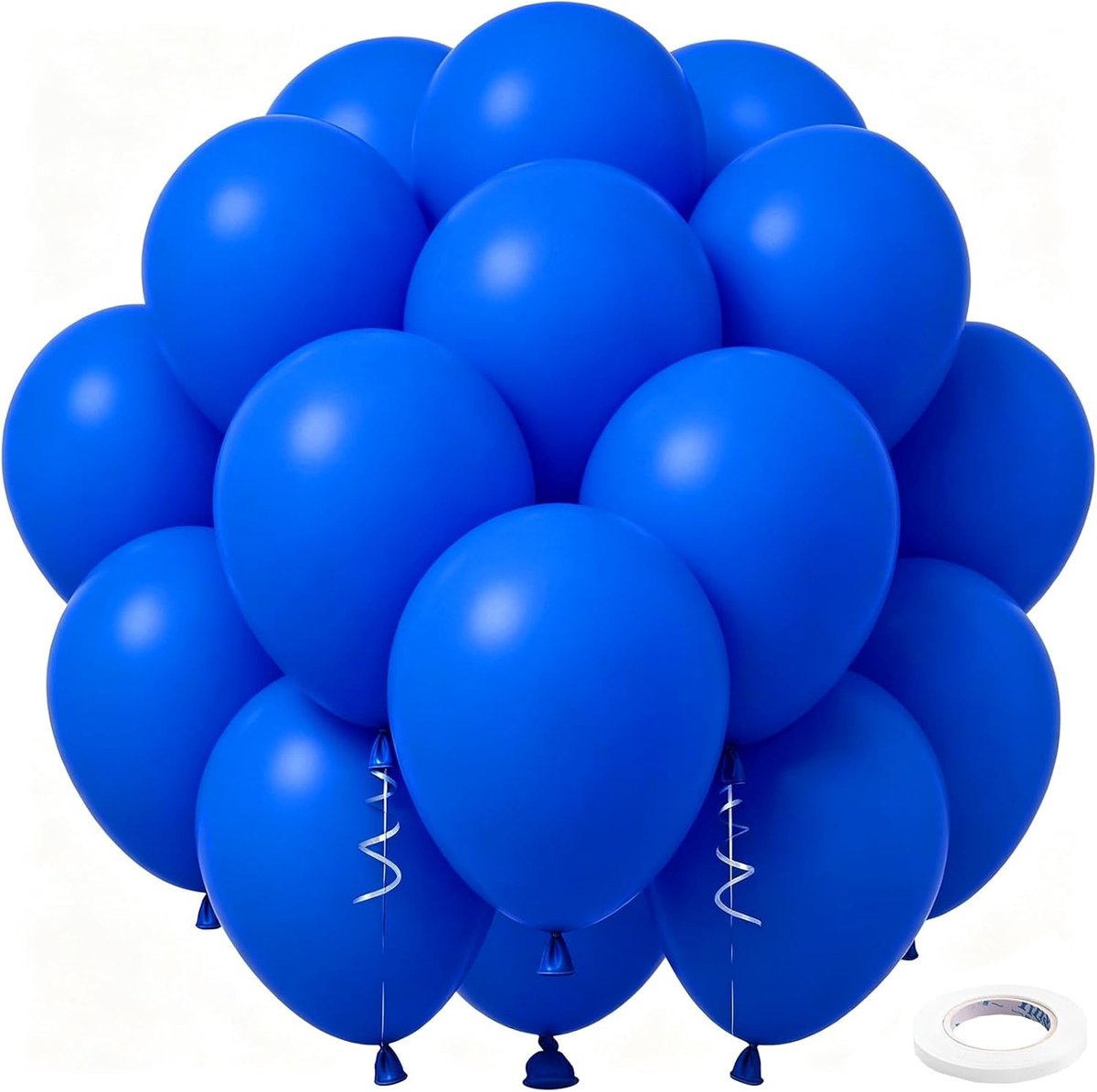 Ballonnen, zandwit, 50 stuks, latex ballonnen, mat beige, zandwit, heliumballonnen, crèmekleurige ballonnen voor ballonboog, babyshower, bruiloft, afstuderen, feestdecoratie, 30 cm (donkerblauw)
