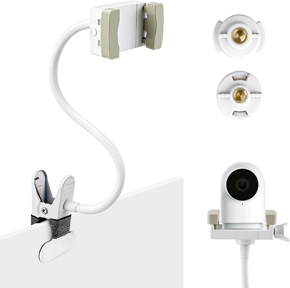 Camerahouder, 40 cm lang, compatibel met HelloBaby camerahouder, compatibel met GHB, flexibele monitorhouder, compatibel met Philips Avent klemhouder, standaard, telefoonhouder