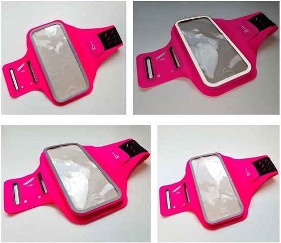 Cover Chinlon-Lycra Ultra-dunne Armband Sport Wandelen Fitness Fietsen Gym voor Nokia C3 (2020) - Roze — afbeelding 2