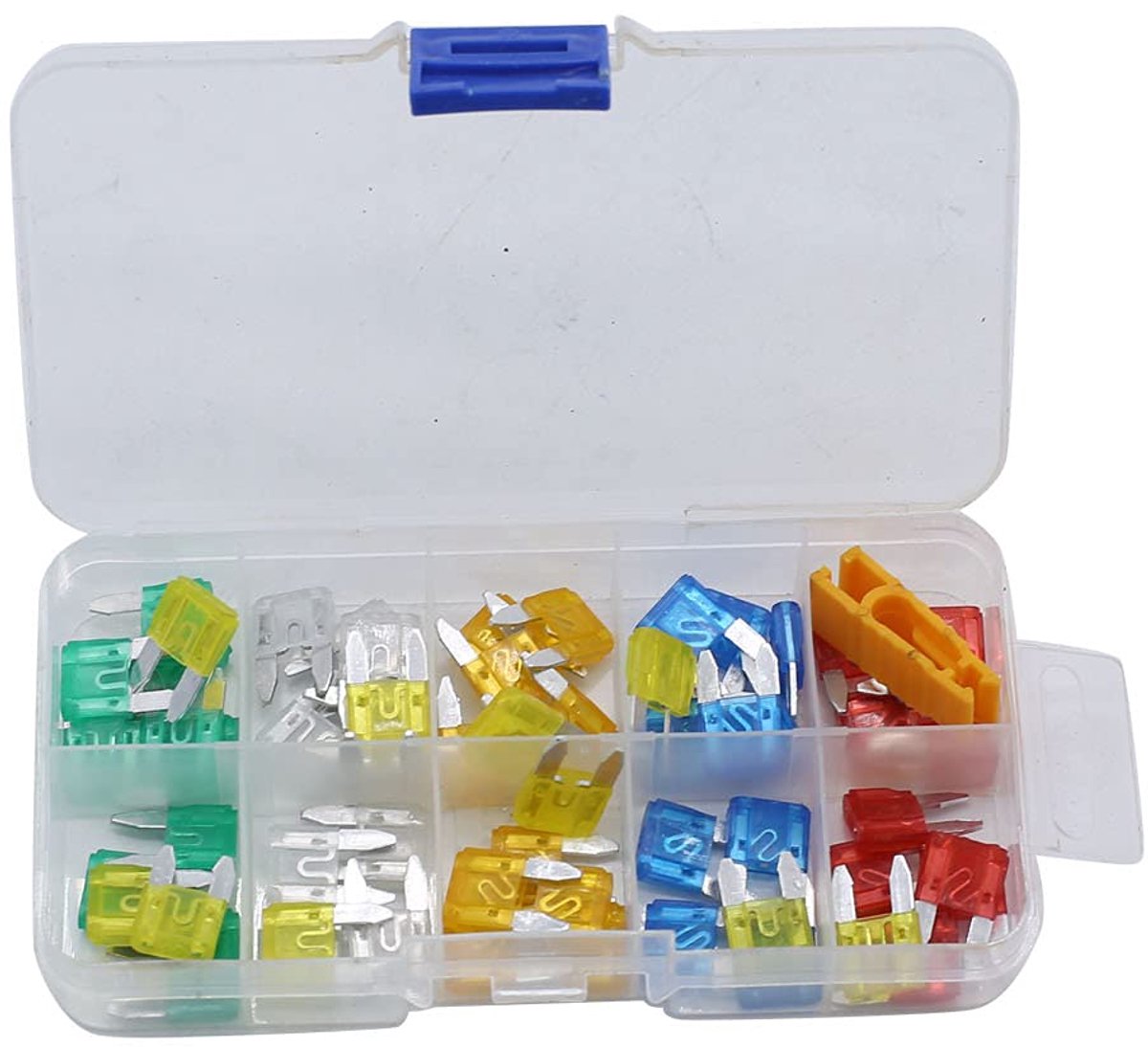 60 stuks mini-ATC autozekeringen, standaard autozekeringenset (5 A, 10 A, 15 A, 20 A, 25 A, 30 A)
