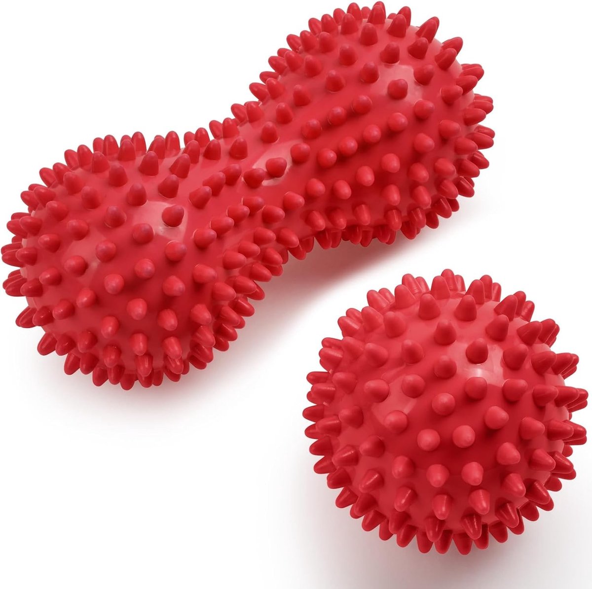 Set van 2 Kleine Stekelige Massageballen voor Spierontspanning en Pijnverlichting, Ideaal voor Voeten, Rug en Nek