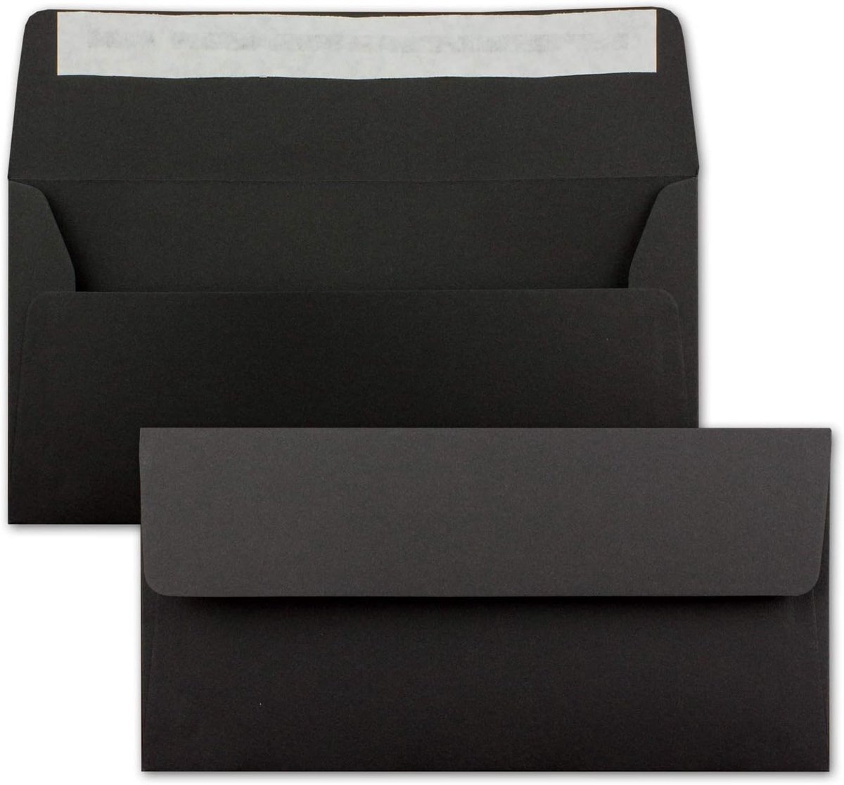 50x kraftpapier enveloppen DIN lang - Zwart ECO - zelfklevend 11 x 22 cm - 120 g m² brede klep - Vintage enveloppen - door