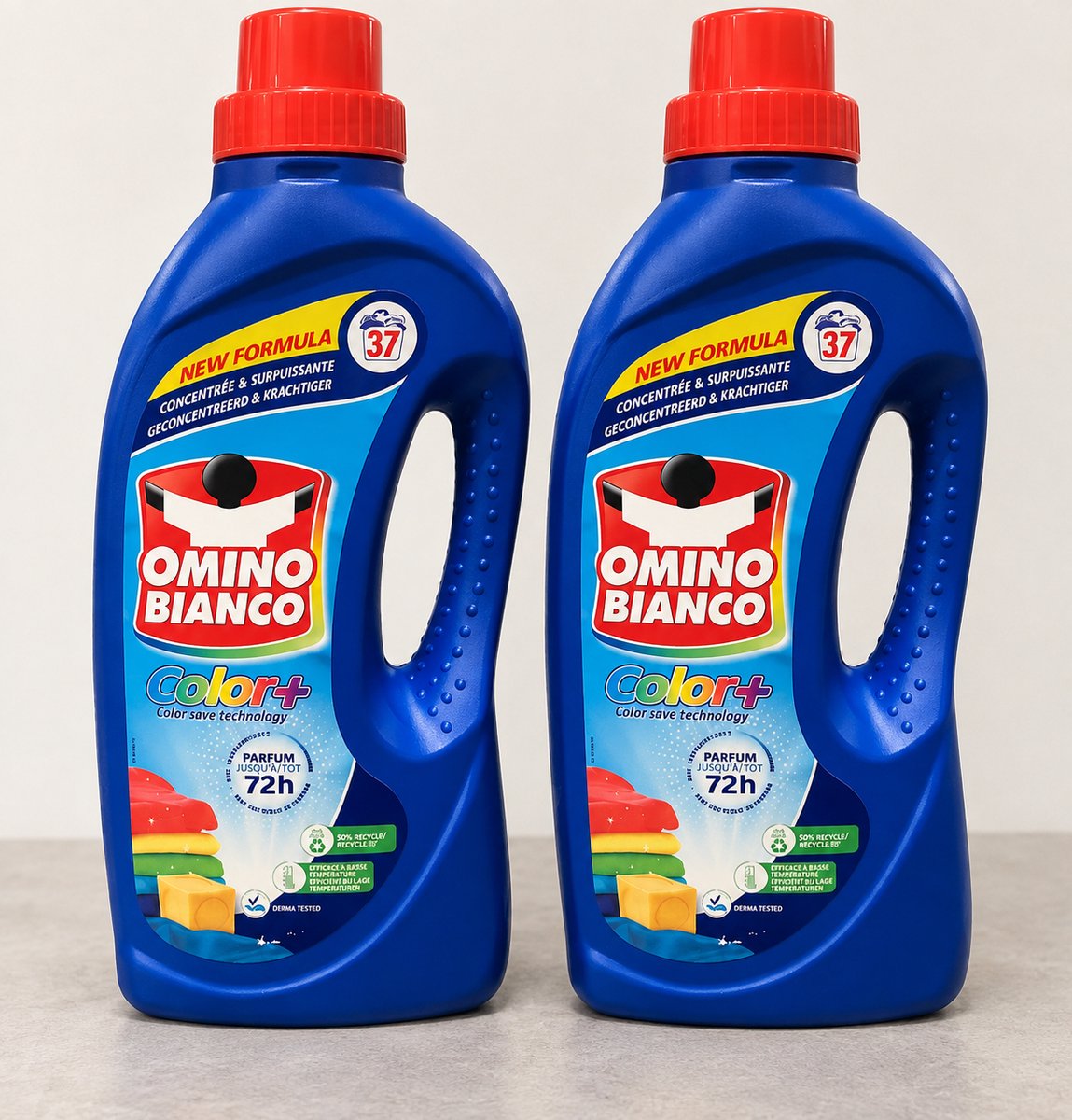 Omino Bianco - Wasmiddel - Voor gekleurde was - Color+ - 2x1,48L - 74 wasbeurten