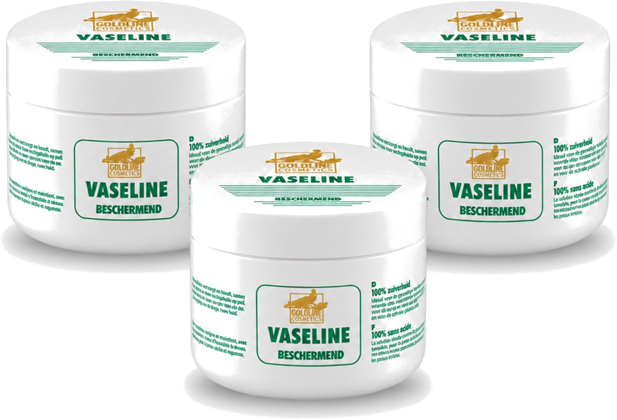 3 x Goldline - Vaseline - Huidverzorging - Beschermend & Hydraterend - 250 ml - Voordeelverpakking - 3 stuks
