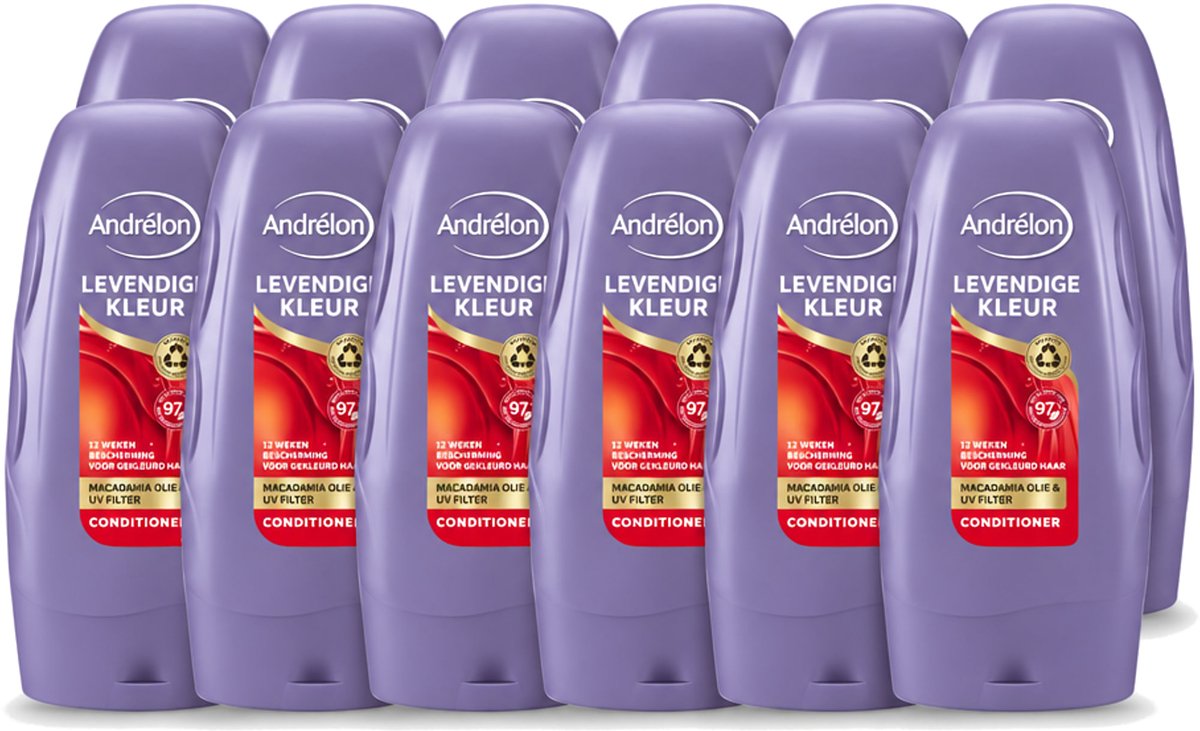 12 x Andrélon - Levendige Kleur - Conditioner - Kleurbehoud - 250 ml - Voordeelverpakking - 12 stuks