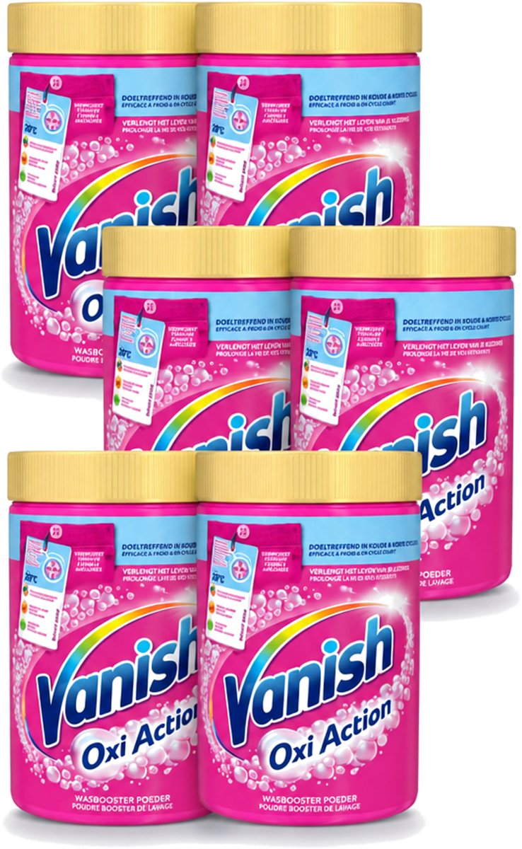 6 x Vanish – Wasbooster Poeder – Oxi Action Gekleurde & Witte Was – 710 g - Voordeelverpakking - 6 stuks