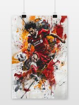 Mohamed Salah Poster - Voetbal - Mo Salah Actie - Abstracte - Engelse voetbal - posters - formaat 60x90cm - Wanddecoratie - 2248RTB