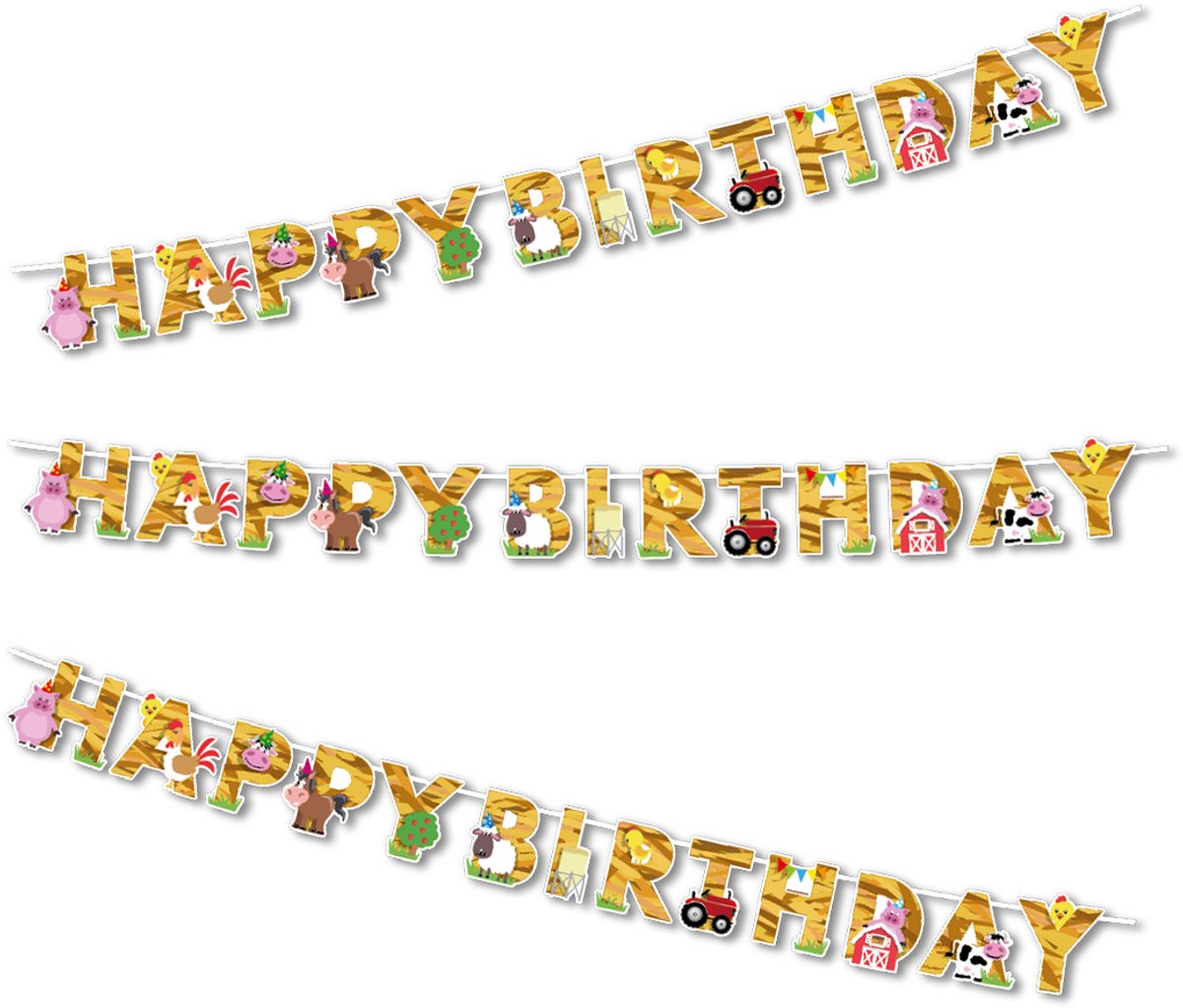 LUQ – Boerderij Kinderfeestje Slinger – 3 meter – Luxe Farm Birthday Decoratie – Verjaardag Versiering – Direct Ophangen