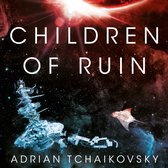 Boekomslag 'Children of Ruin' met een ruimteschip en een planeet.