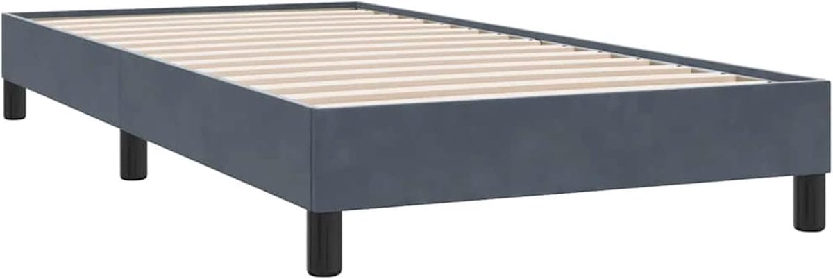 Hoofdeinde van fluweel, donkergrijs, 100 x 210 cm, structuur van massief hout en multiplex, bodem met geïntegreerde latten voor betere ondersteuning en ademend vermogen, eenvoudige montage