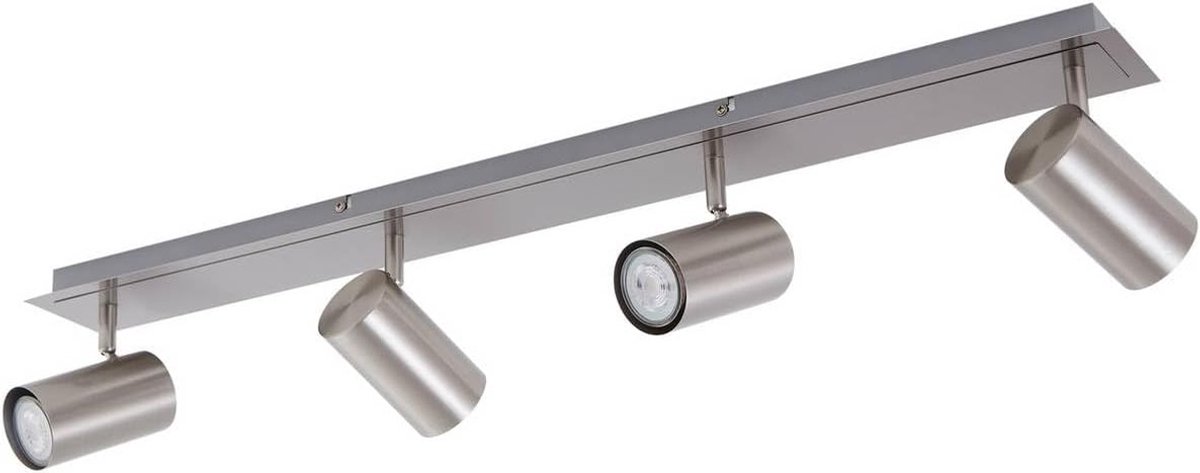 Joffrey Dimbare spot (modern) in grijs metaal e. a. voor woonkamer en eetkamer (met 4 lampen, GU10), inbouwlamp, plafondlamp, wandlamp