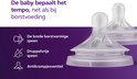 Philips Avent Natural Response speen. Brede borstvormige speen, druppelvrij en antikrampjes.