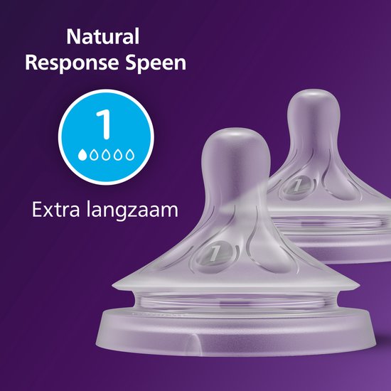Philips Avent Natuurlijke Zuigreflex Flesspeen - Snelheid 1, 0M maanden, 2 stuks - SCY961/02 - Flesspenen van Philips — afbeelding 3