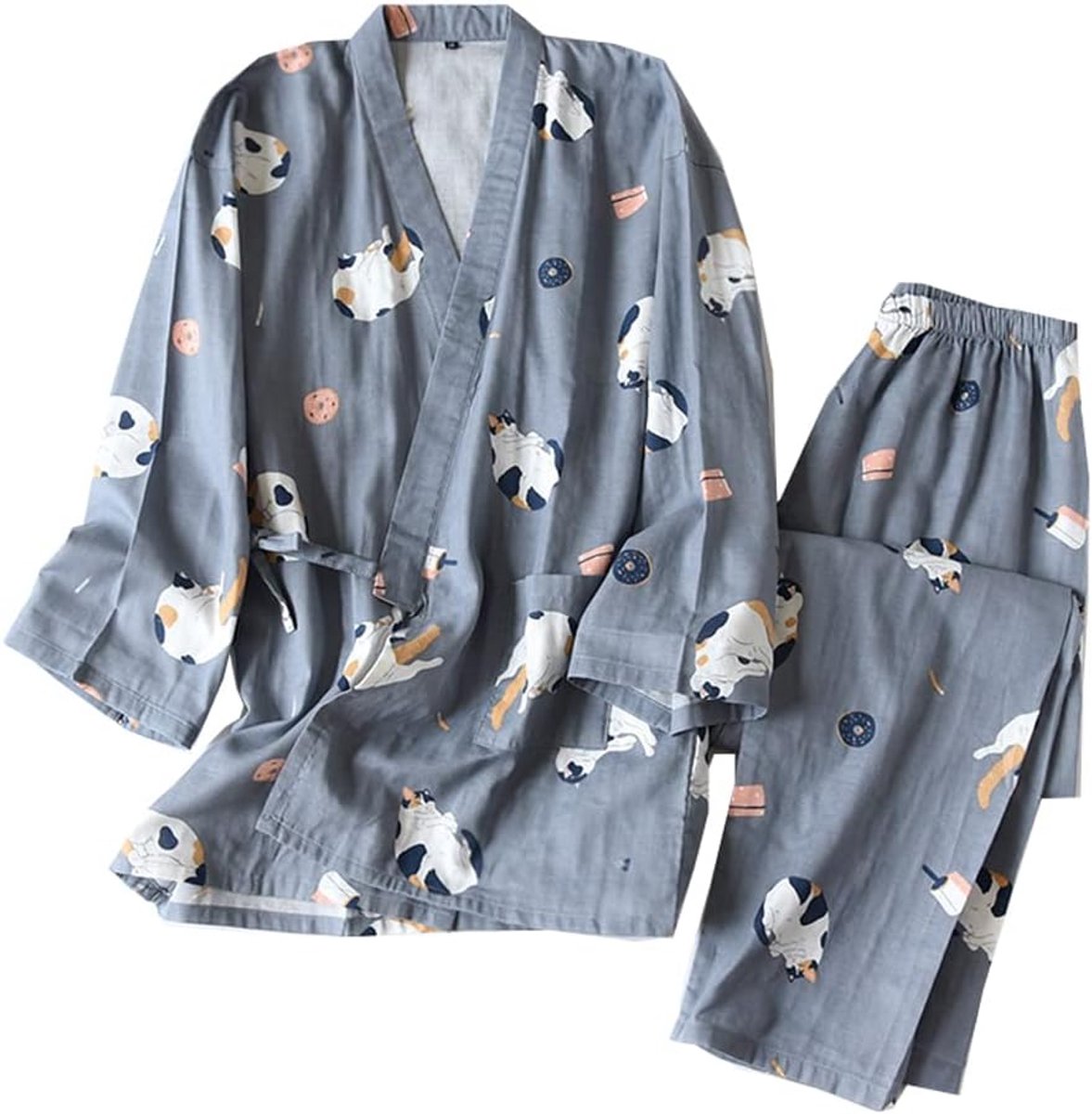kimono-pyjama van puur katoen voor dames, maat L