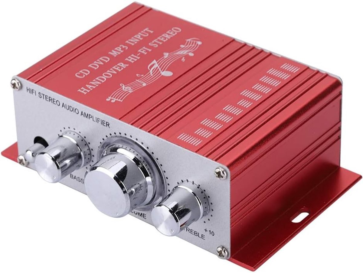 4 Kanalen Mini Digitale Auto Auto Stereo Versterker, Geluidsmodus Audio Muziekspeler, voor USB MP3 FM SD DVD(red)
