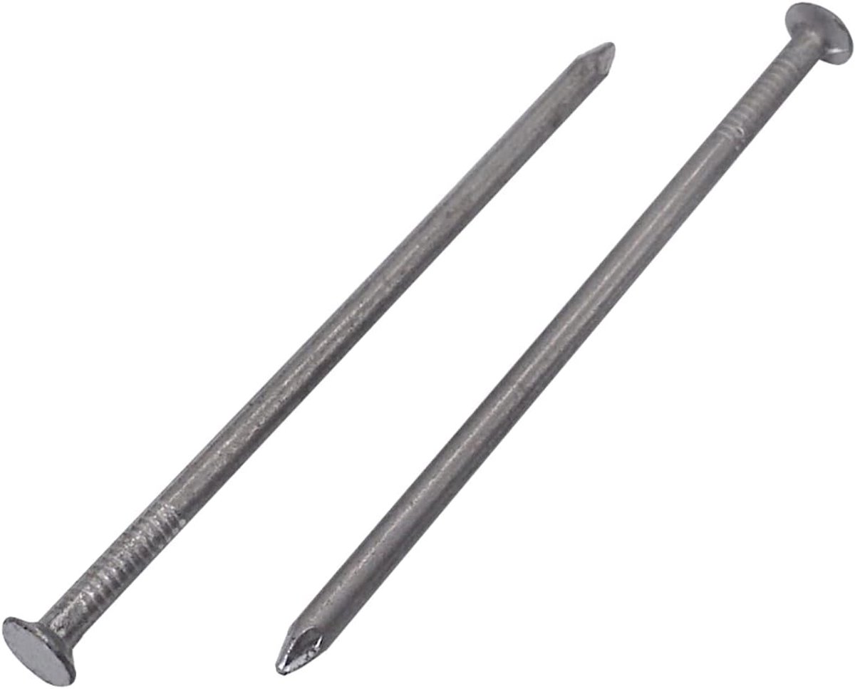 (Pack van 300 stuks) Koolstofstaal 3,0 x 80 mm constructienagels, platte ronde kop, multifunctionele gemeenschappelijke draadnagels, houtwerk (300, 3,0 x 80 mm)