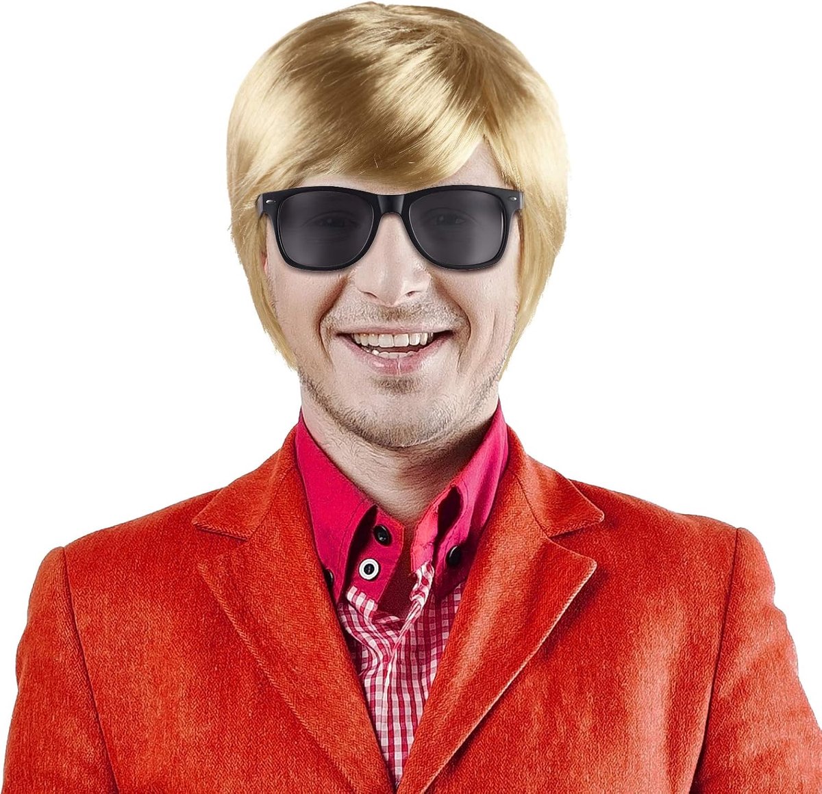 Set van Schlager Star Heino Pruik blond + Zonnebril zwart