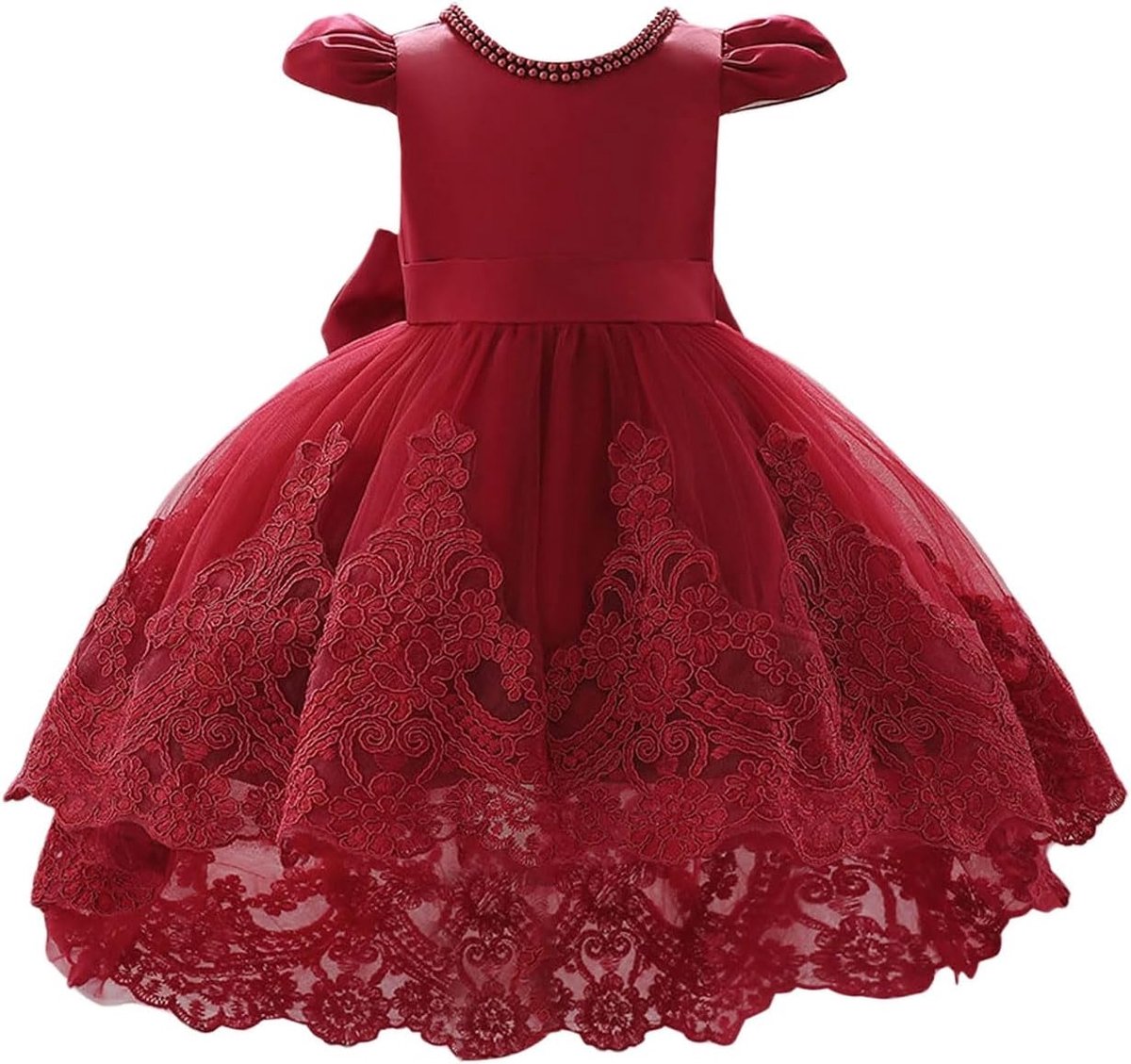 Prinsessenjurk voor meisjes, verjaardag, ceremonie, party, chique, bruiloft, kant, tule, ruches, elegant, modieus, kinderen, 4-12 jaar, A12