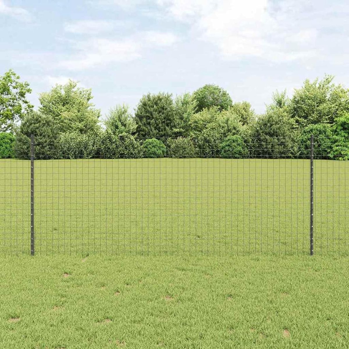 Palen 10 stuks U-kanaal grijs 100 cm staal, hekstangen metalen palen voor draadhekken, tuinhek, binnenplaats, kippenhok, wilgenhek buiten, 42006280