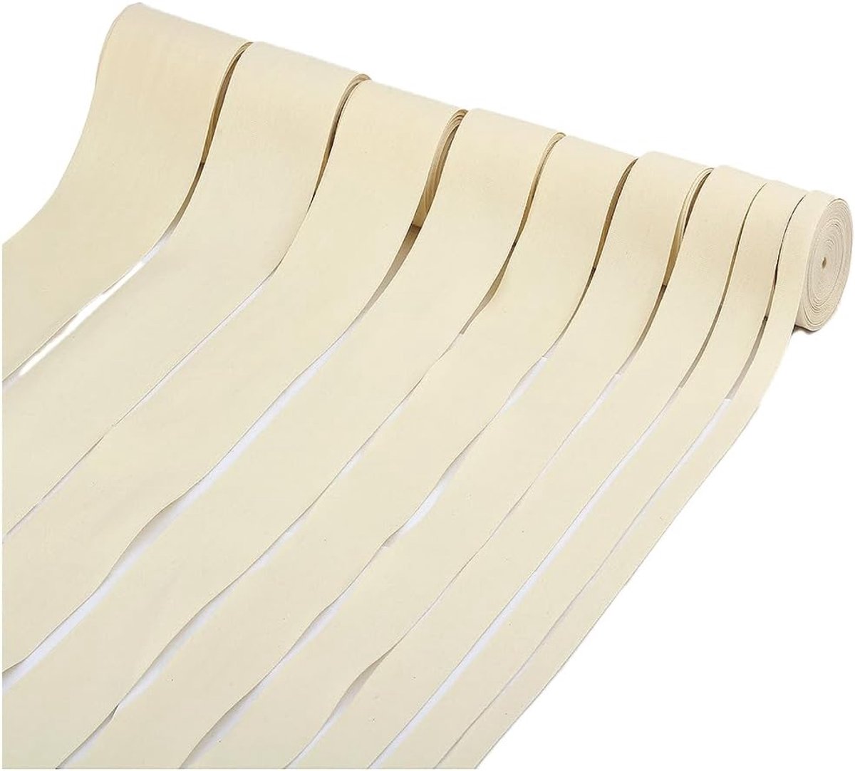 Naadband, 100% katoen, 10 m, katoenen weefsel van canvasbinding, tape, lint, decoratieve band voor doe-het-zelf handwerk, naaien, kledingaccessoires, beige, 30 mm